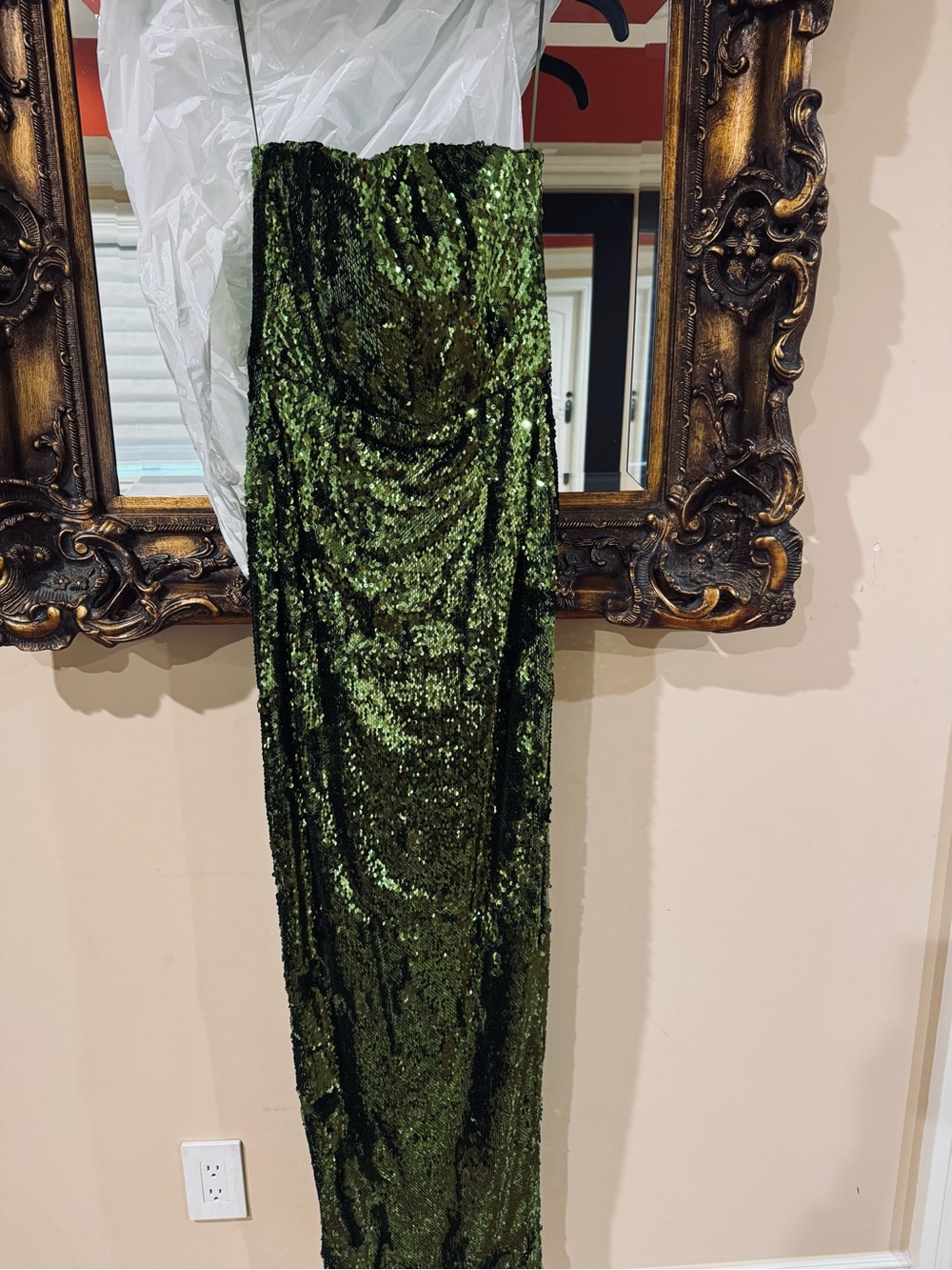 Helsi Green Sequin formal maxi dress- Elegant.